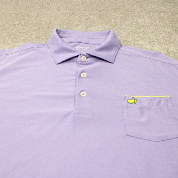Masters Tech Polo Shirt Mens Large Purple Augusta Golf Polyester Stretch S/S - Picture 4 of 14